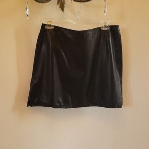 DKNY black leather mini skirt size 6